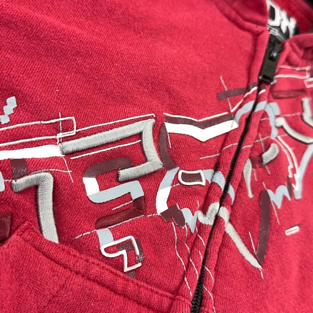 Fox Racing Kids Red Full Zip Hoodie Graphic Logo Sweatshirt S - Picture 2 of 7